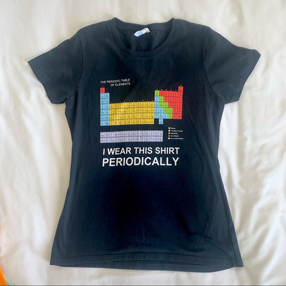 Periodic table science pun tee, women’s small